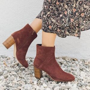 Soludos Midheel Venetian Booties in Mahogany 8.5 Womens Fall Suede Leather NWT